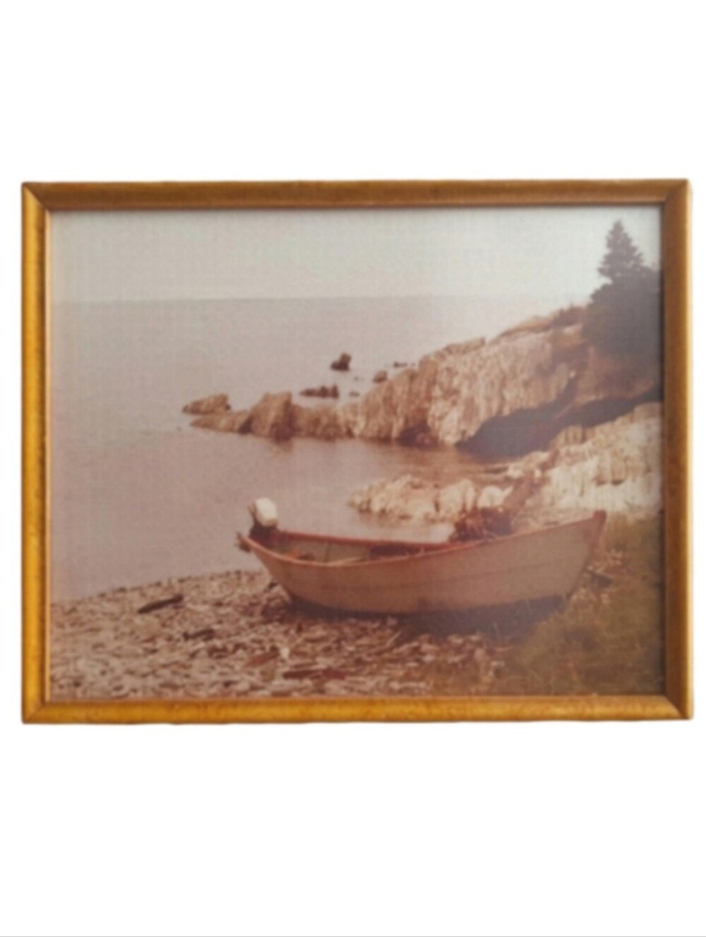 Signed 1980s Sepia Coastal Photograph | Grand Manan NB | Framed Original Art
